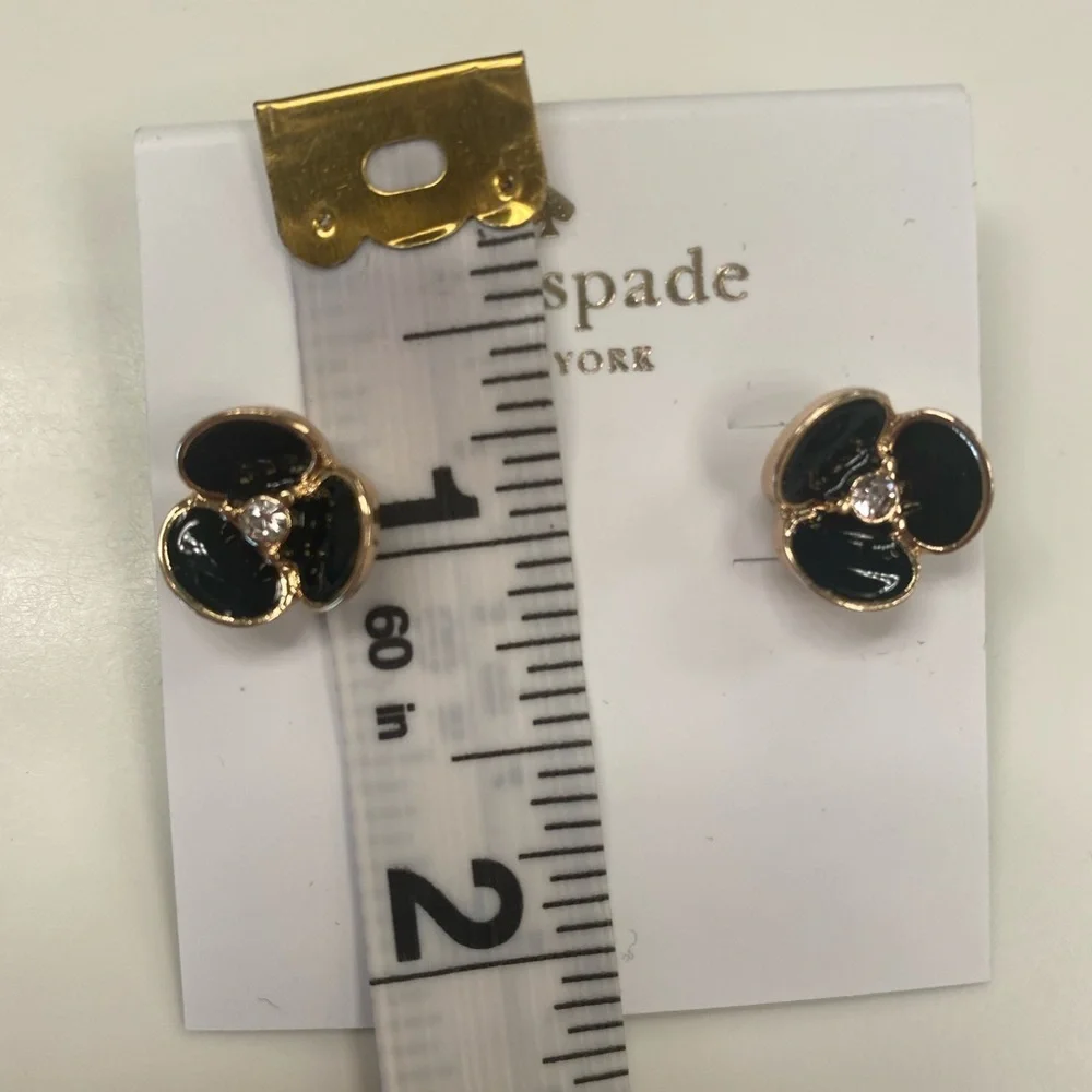 Kate Spade Disco Pansy Black Studs - Picture 4 of 4
